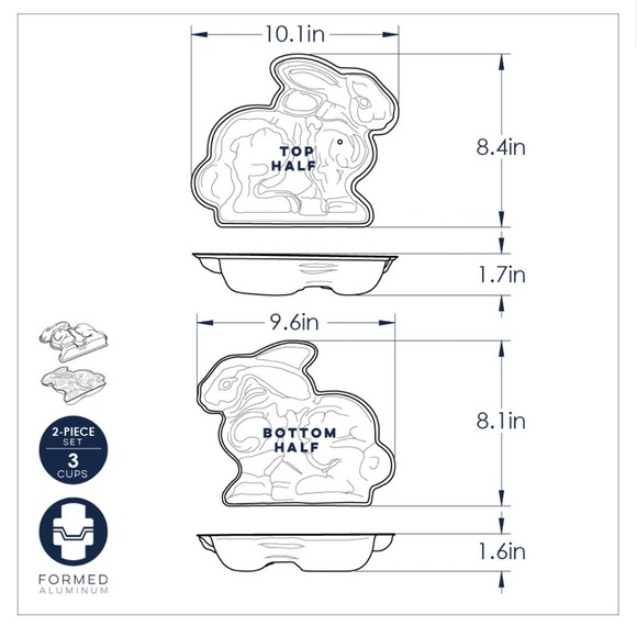 Nordic Ware 3D Bunny Cake Mold Pan MADE IN USA - Picture 5 of 5